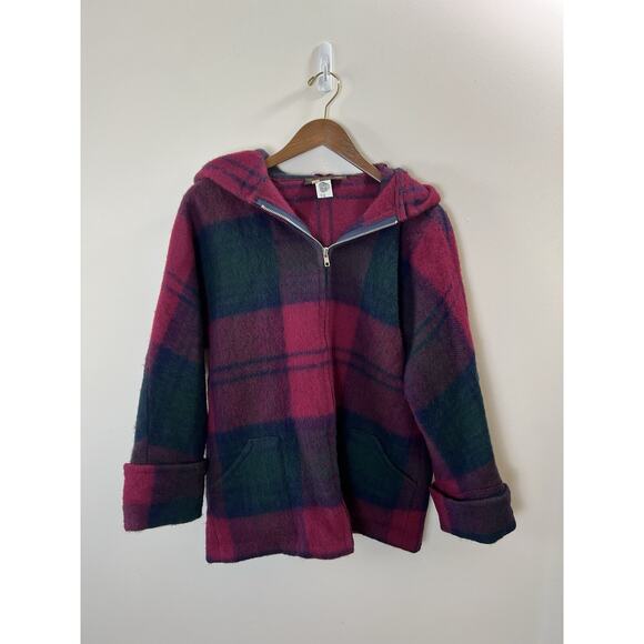 Women’s English Wool Jacket Size M Plaid Multicolor Britishcore Preppy Academia - Picture 1 of 7